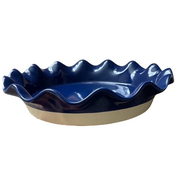 Ceramic Pie Shape Baked Goods Thanksgiving Feast Dessert Bakeware Cookware Pan - Picture 1 of 7